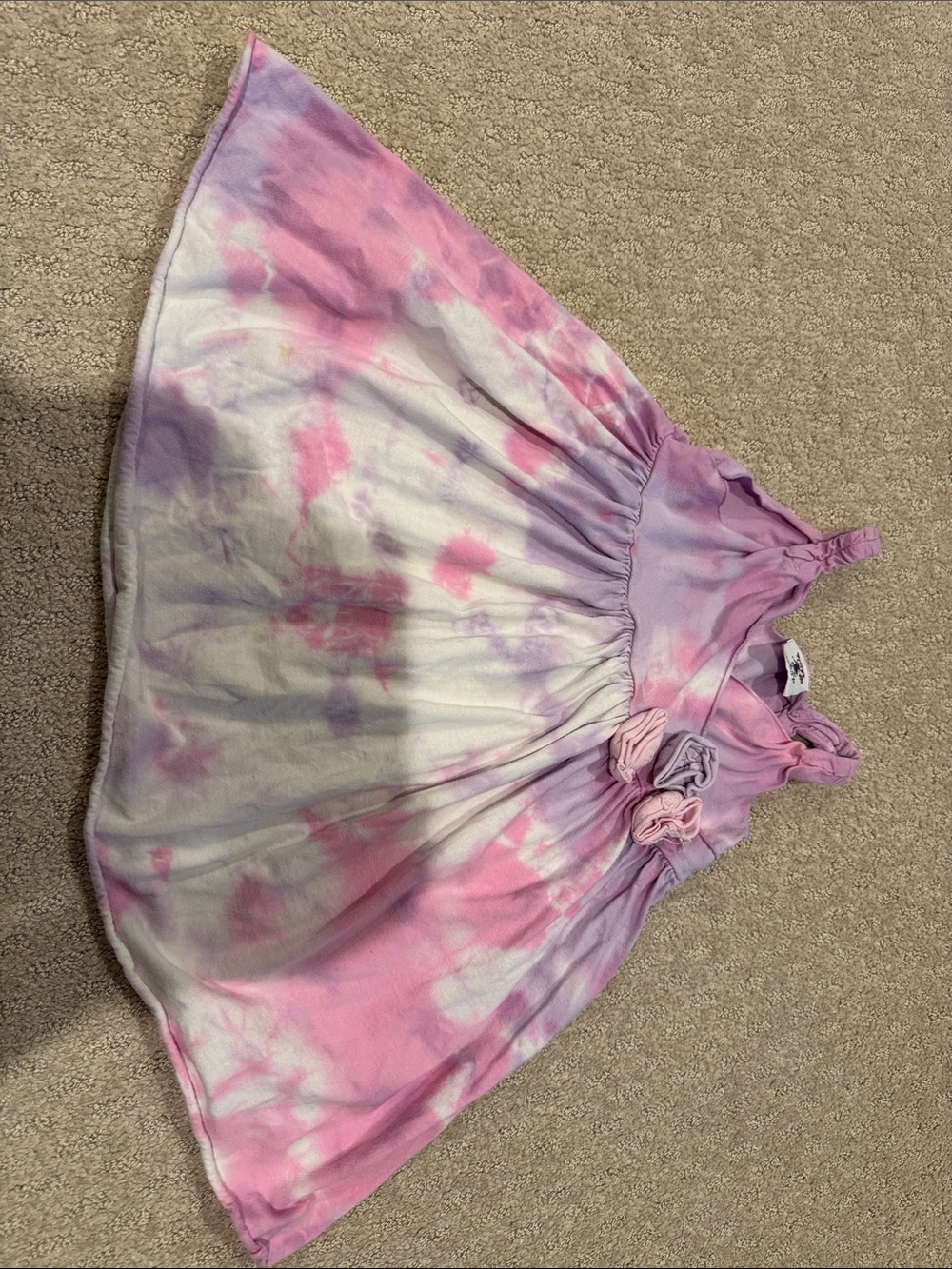 Tie-Dye Pink & Purple Girls' Casual Dress